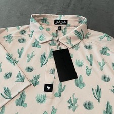 Bad Birdie Polo Shirt Mens Large Thorn In Your Side Golf Geometric Cactus