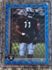 2025 Topps Chrome Blue Wave Refractor /150 - Jeremy Chinn - Las Vegas Raiders 