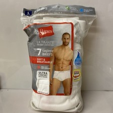 Hanes Underwear Ultimate Tagless Briefs 7 Pack Mens Size Large 36-38 Cotton