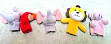 5 cloth Animal Finger Puppets (elephant-bear-parrot-pig?