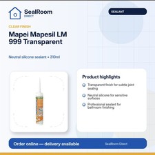 Mapei Mapesil LM TRANSPARENT 999 Neutral Silicone Sealant 310ml,