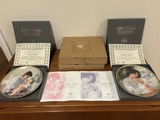MOTHER'S HERE & FIRST TOUCH Knowles Collector Plates COA Portraits of Motherhood