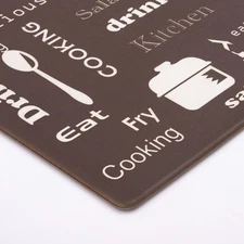 Ray Star Anti Fatigue Comfortable Brown Coffee Theme Kitchen 39× 20.1×0.4in Mat