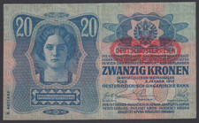 Austria 20 Kronen  1919  F-VF  P. 52,  Banknote, Circulated