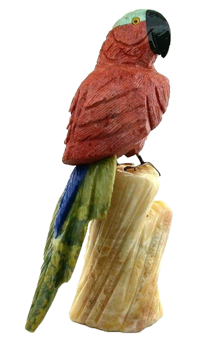 Jasper Lapis Onyx Jade Chrysocolla Parrot Carving Bird Agate Wood Jasper Base - Picture 1 of 3