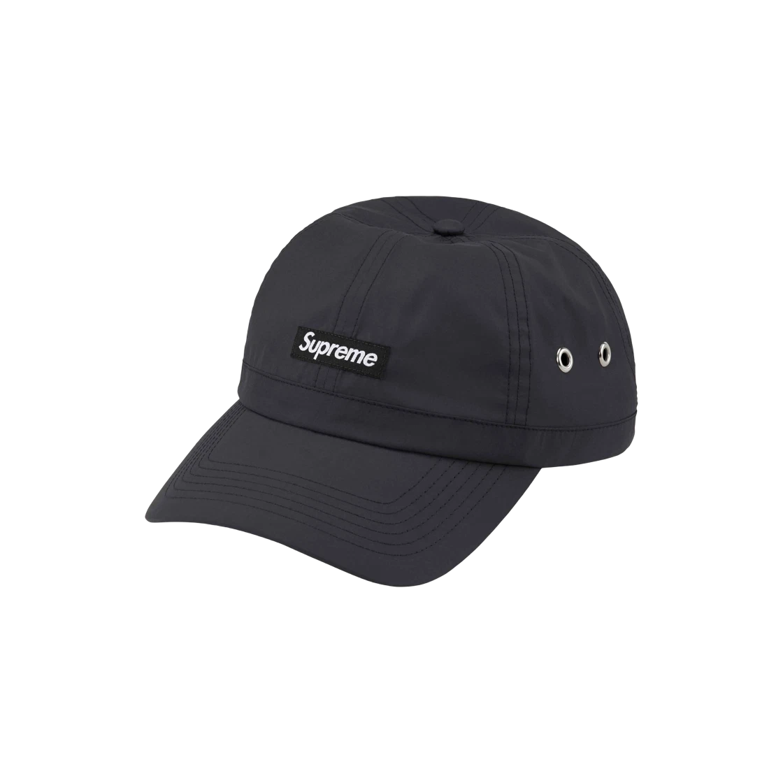Bande couronne suprême nylon 6 panneaux noir   24SS