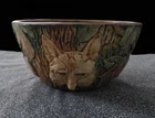 Antique Weller Pottery Fox Baldin Apple Hanging Planter Great Condition