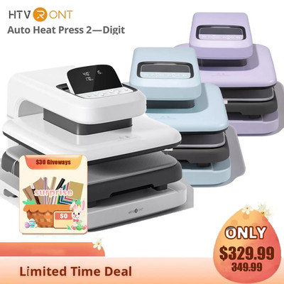 HTVRONT Automatic Heat Press 2-Digit 15x15 for T Shirt Printing Pressure Auto