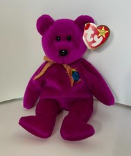 Ty Original Beanie Babies Millennium The Purple Bear DOB: January 1, 1999