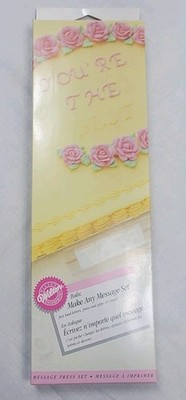 NIB Wilton Make Any Message Cake Decorating Italic Letter Press Set Baking 1998