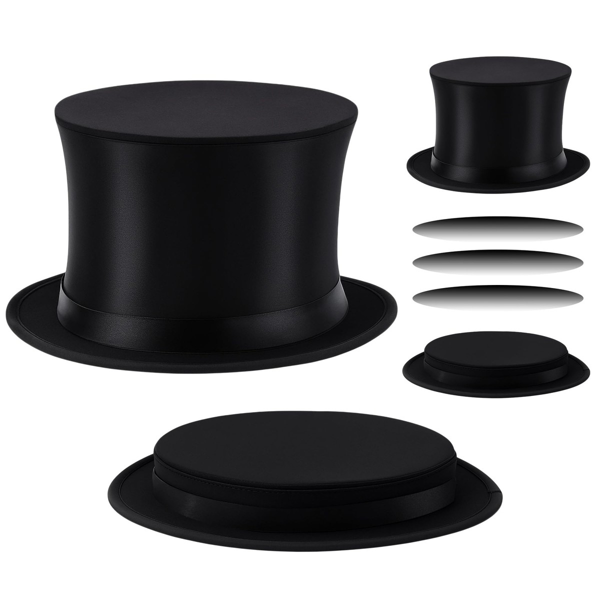 Magician Collapsible Top Hat Costume Black Magic Folding Hat  display picture 3