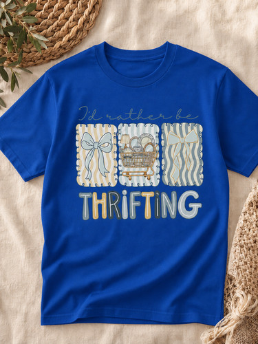 I'd Rather Be Thrifting Graphic T-Shirt, Vintage Shopping Tee
