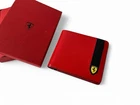 FERRARI RED LEATHER WALLET IN BOX | SHIELD LOGO | BILLFOLD | ACCESSORY RANGE