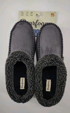 Dearfoams Memory Foam Slip On Slippers Men's XL US 13-14 Gray Indoor Outdoor NWT
