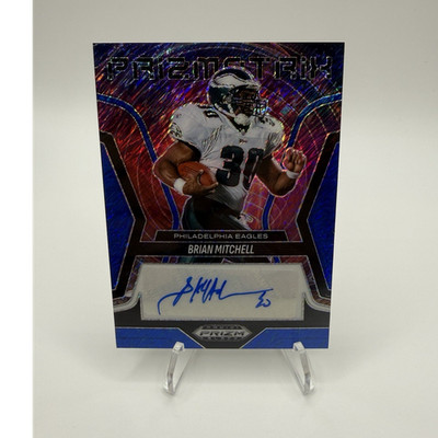 Panini 2025 Prizm Black Football Brian Mitchell Eagles Prizmatrix Auto /15