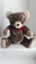 Vintage Brown  Tan Jointed Christmas Teddy Bear Plush Natures Babies Dakin 17"