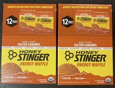 24 Pack Honey Stinger Energy Waffle Salted Caramel 1.06oz BULK Sports Nutrition