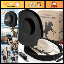 Extra Large Hard Shell Cowboy Hat Travel Case, Holds 2 Hats, Black Storage Box