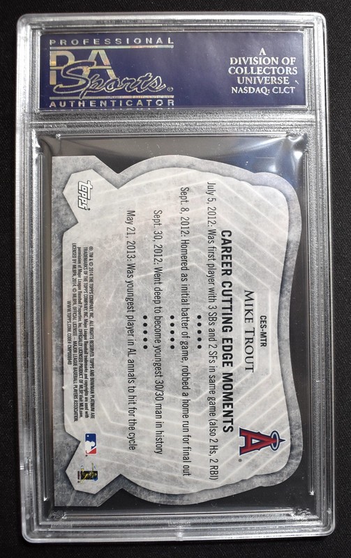 Mike Trout 2014 Bowman Platinum Cutting Edge Stars Die-Cut PSA 10 GEM MINT view 2