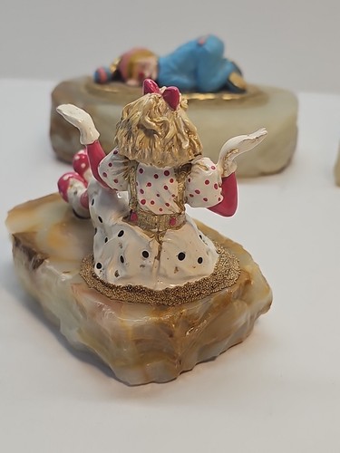 Ron Lee Clowns Lot Of 3 on Onyx Stone Gold Plated "Adorable Lara" Sleeping - Picture 6 of 15