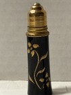 Vintage Rollarama Purse Perfumer. Black with Gold Floral and Band 3 1/4" — photo 4