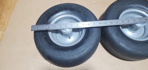 13x6.50-6 Flat Free Lawn Mower Tire Wheel Smooth Semi Pneumatic Assembly 2PCS - Picture 6 of 8