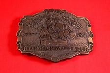 Vintage 3.5" Livingston Wells  Co Merchant Sailing Ship Belt Buckle