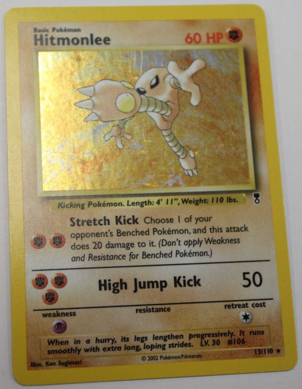 HITMONLEE 13/110 HOLO FOIL Pokemon Card Legendary Collection (2002) NM, RARE!