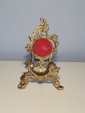 Victorian Cherub Brass Pocket Watch Display Stand Holder Easel 5" Tall
