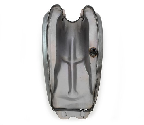 Cafe Racer Gas Tanks - Black / Raw Steel - Retro Motorcycle CHOOSE COLOR & STYLE - 第 28/114 張圖片
