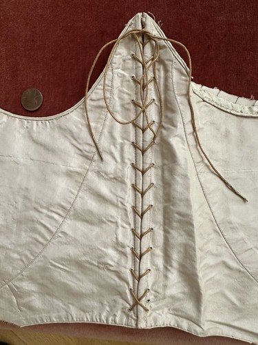 Antique Vintage Salvaged Silk Victorian Edwardian CORSET BODICE Remnant *DOLLS - Picture 15 of 24