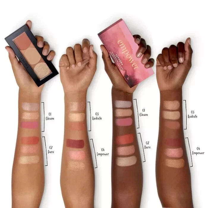 Paleta facial Sephora Trio ~ rubor e iluminador ~ ATRÉVETE (coral, melocotón y dorado) nueva en caja Foto 4 de 4