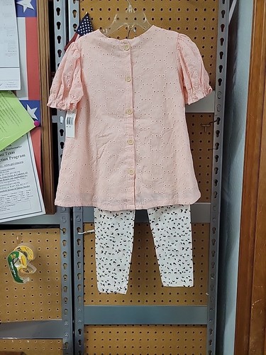 Girls Jessica Simpson 2pc Outfit Size 5/6X Pink Leopard - Picture 7 of 9