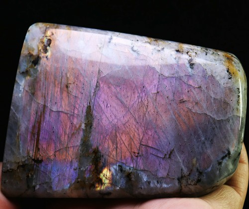 Pietra di Labradorite Naturale 1,22 libbre Cristallo di Quarzo Pietra Chakra Reiki Palma Pietra - Foto 2 di 12