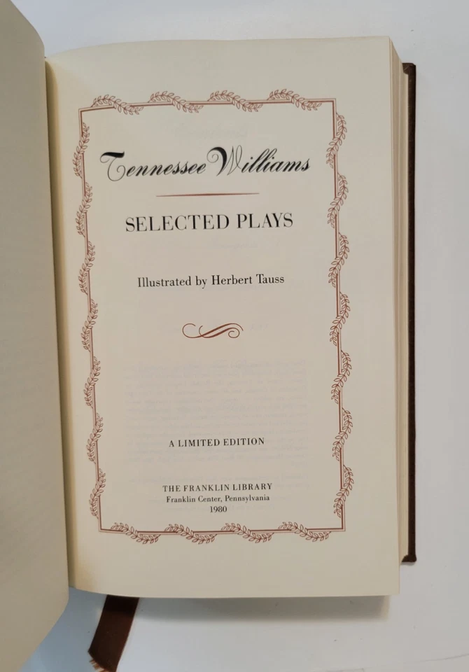 Signed Tennessee Williams Selected Plays | Leather Limited Edition 1980 - Image 3 of 4