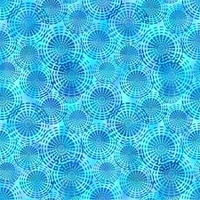 In the Beginning Fabric Jason Yenter Dazzle Teal Blue Circles~ By The Yard