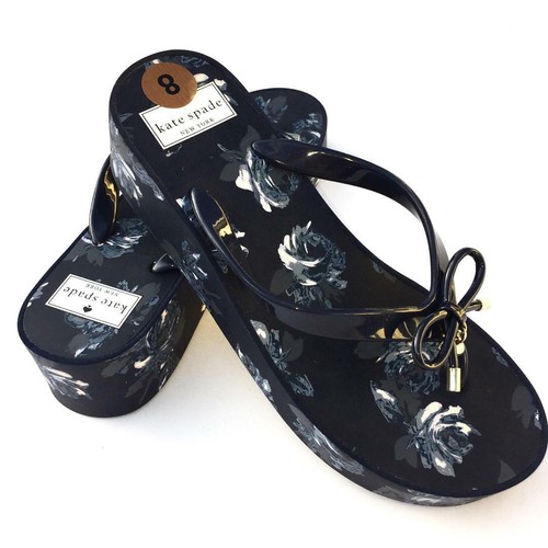 Kate Spade New York Rhett Wedge Sandals Rubber Thong Flip Flops Many Prints - Picture 12 of 48