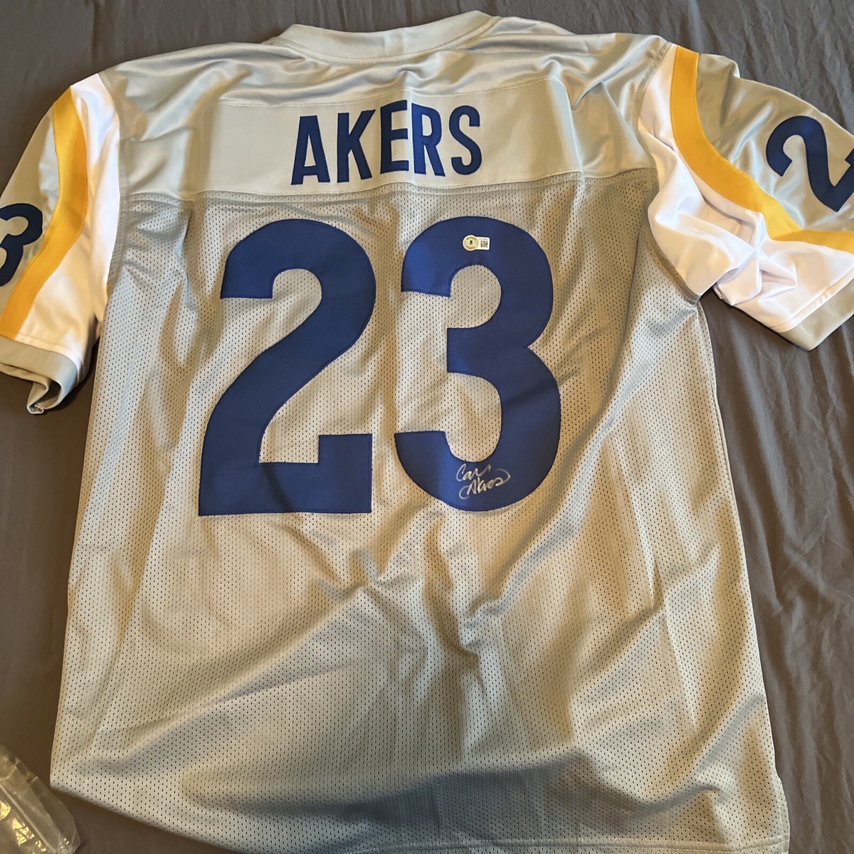Maillot Rams Signé Cam Akers - Authentifié Beckett BAS, Gris, Collector NFL