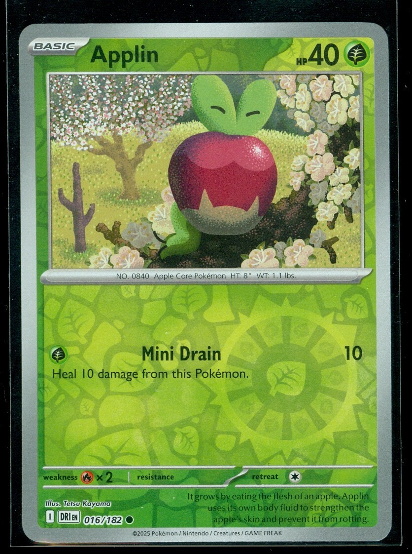 Pokemon APPLIN 016/182 - Destined Rivals - Rev Holo - MINT