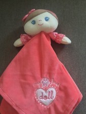 Baby Starters My First Doll Lovey Security Blanket Pink Plush With Rattle