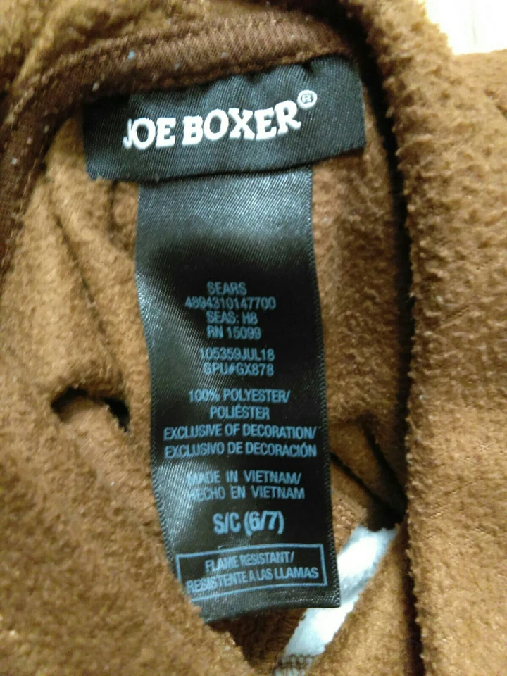 JOE BOXER Marrón Reno Con Capucha Astas Una Pieza Disfraz Pijama Unisex Pequeño 6/7 Foto 4 de 4