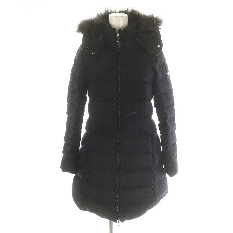 Coat】TATRAS LAVIANA Fur Down Coat Outer Zip Up 1 Navy Coat】TATRAS LAVIANA Fur Down Coat Outer Zip Up 1 Navy