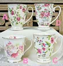 ❀ 1x Kaffeebecher Nostalgie Blumen Becher Clayre & Eef Kakao Kaffee Tasse 191