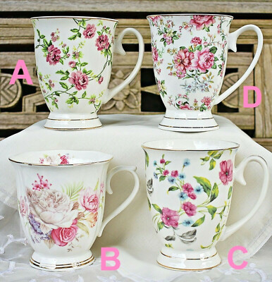   1x Kaffeebecher Nostalgie Blumen Becher Clayre & Eef Kakao Kaffee Tasse 191