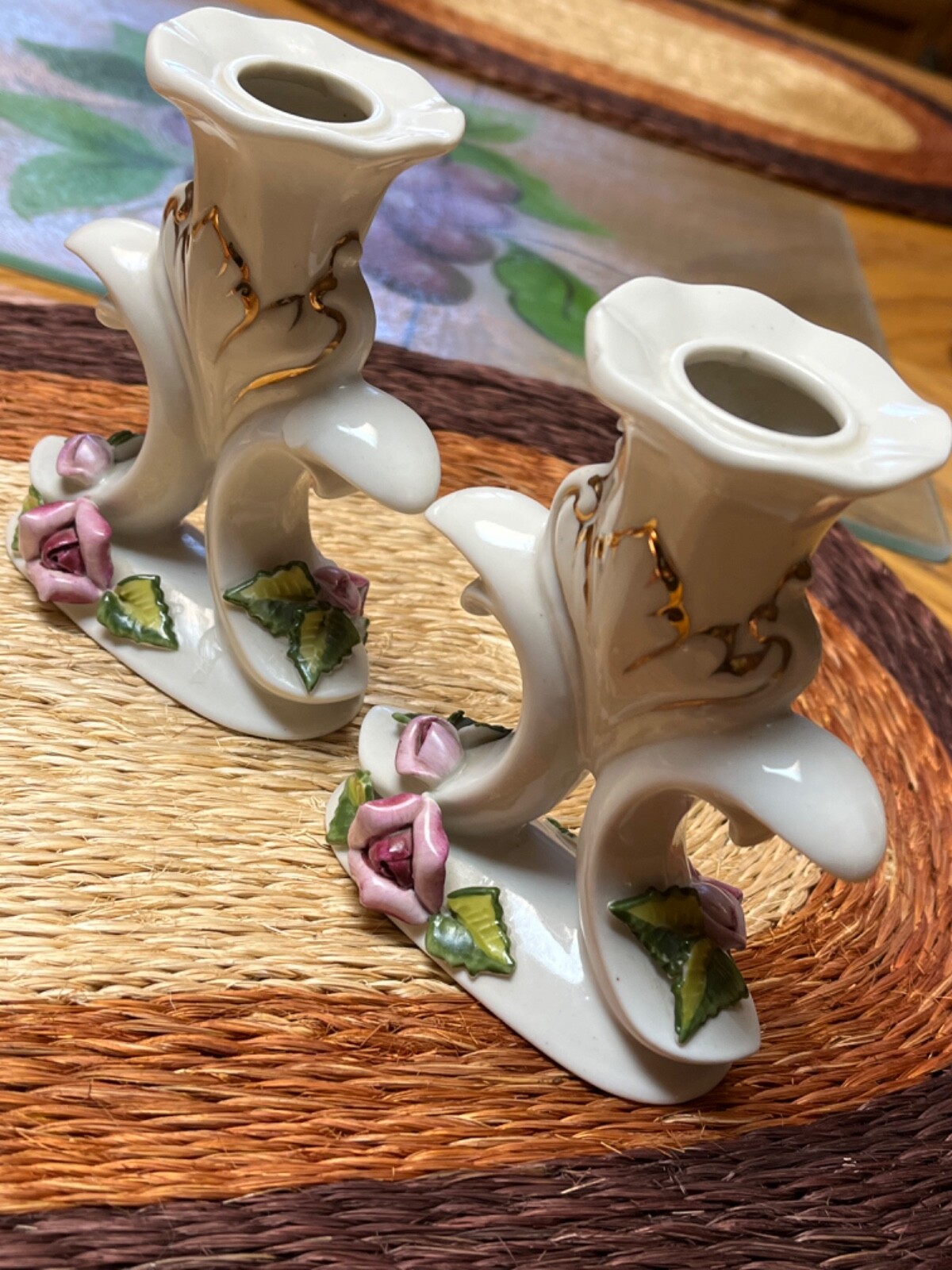 vintage Warsaw handmade ceramic candle holders