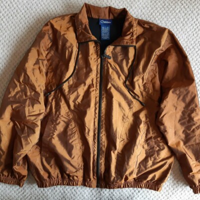 Vintage M 70s Catalina Brown Light Reflective Bomber Jacket Original Varsity Coat US