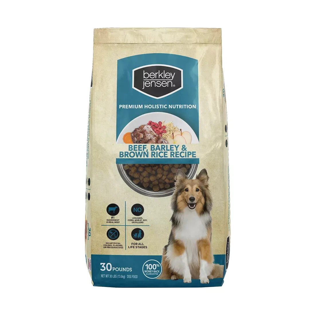 Berkley Jensen Deboned Beef, Barley, and Brown Rice Dry Dog Food, 30 lbs.