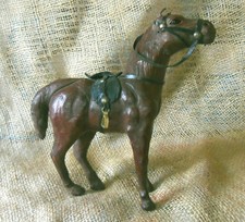 Vintage Leather Horse with Saddle Well Modeled