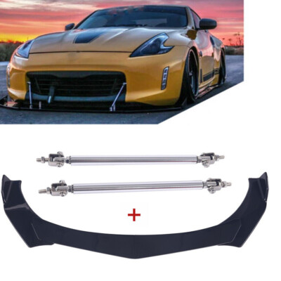 For Toyota Camry XSE SE XLE Front Bumper Lip Splitter Chin Spoiler + Strut Rods