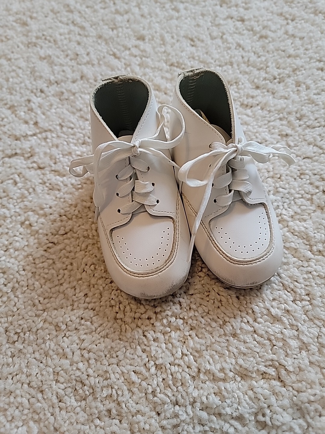 Vintage Sweethearts Of Fashion White Leather Baby Shoes 3.5 Months